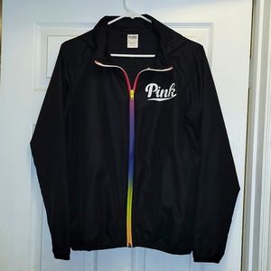 Pink Brand Black Windbreaker Size XS